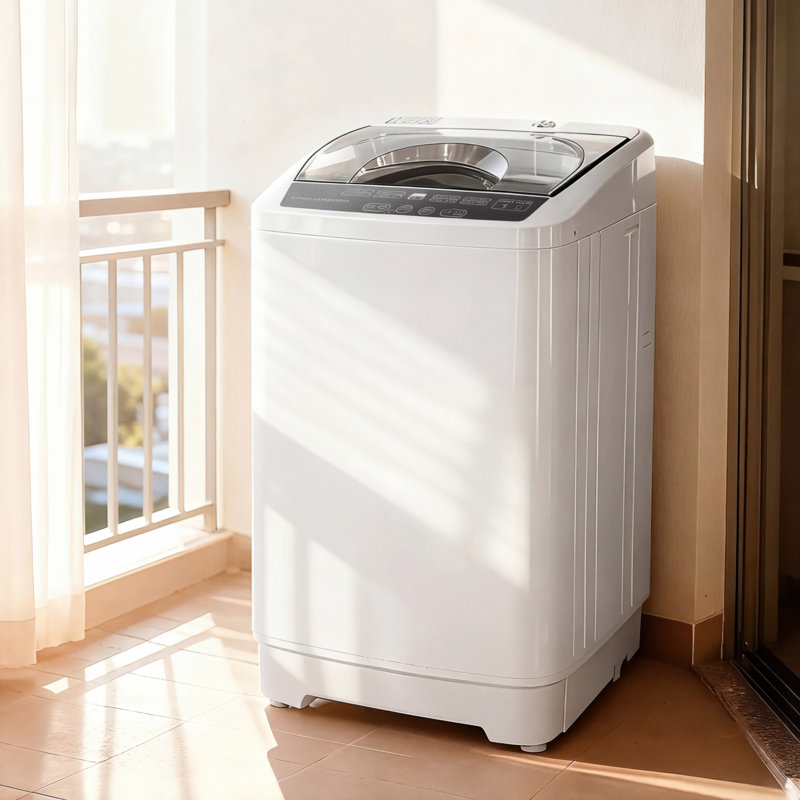 Nina 1.3 Cu. Ft Full-Automatic Portable Washing Machine, 9.9 Lbs Compact Washer with 8 Programs, 6 Water Levels, LED Display & Child Lock for Apartments, Dorms, RVs