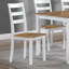 Ensemble de salle à manger 6 pièces rectangulaire contemporain, table en bois d'hévéa blanc et brun clair avec sièges en bois massif, 4 chaises d'appoint et 1 banc brun clair + blanc + bois d'hévéa + bois massif + contemporain + moderne + transitionnel