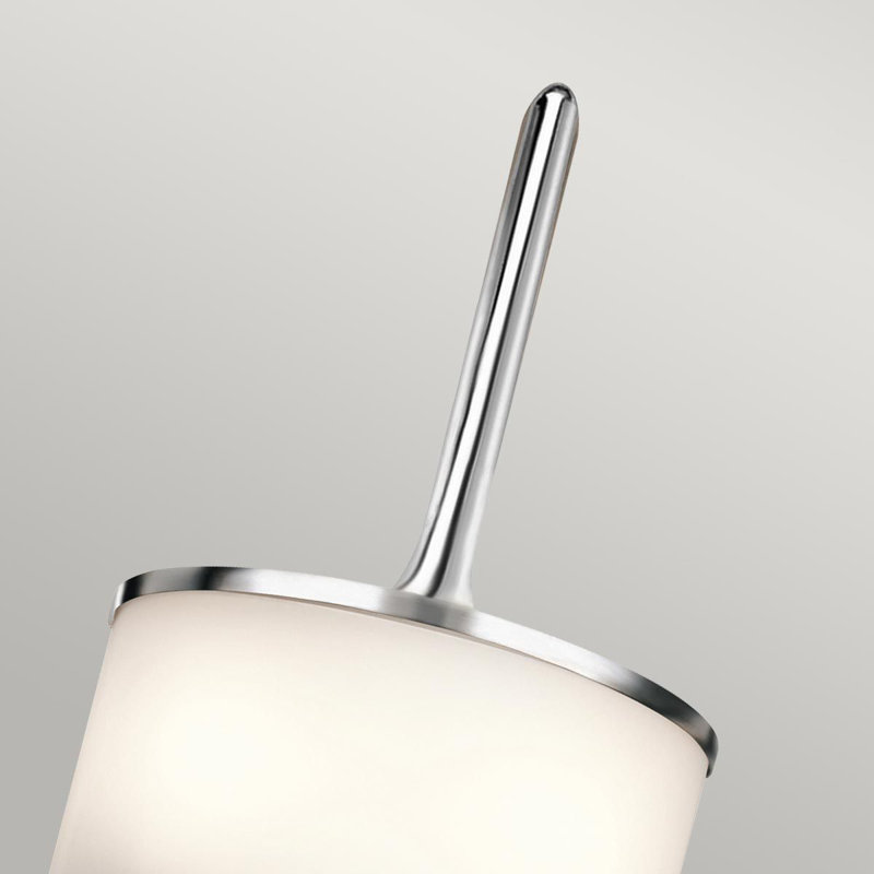Charlee Glass Flush Mounted Sconce, 55.9cm H x 16.5cm W x 9.8cm D, Polished Chrome