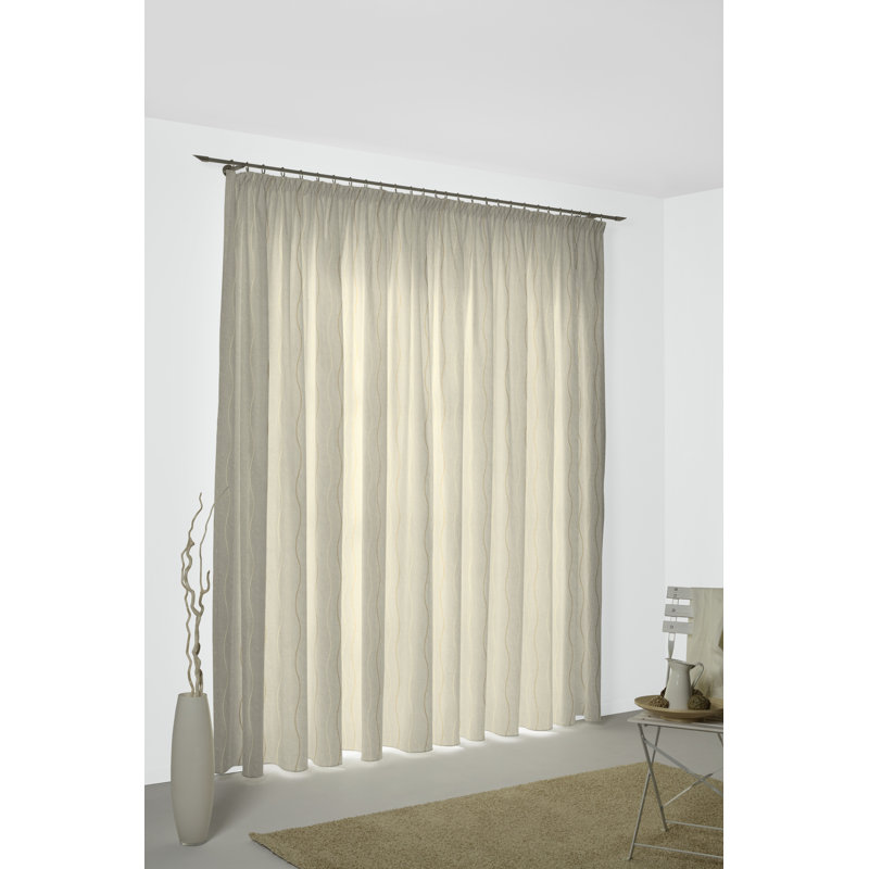 Pedersen Pencil Pleat, Single Curtain, opaque, 132cm Width x 255cm Drop, Beige