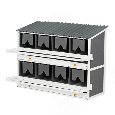 Nesting Boxes For Chickens, Wooden Chicken Nesting Box, 8 Compartments Egg Laying Boxes For Hens, Ducks And Poultry With Rollout Eggs Collection, PVC
