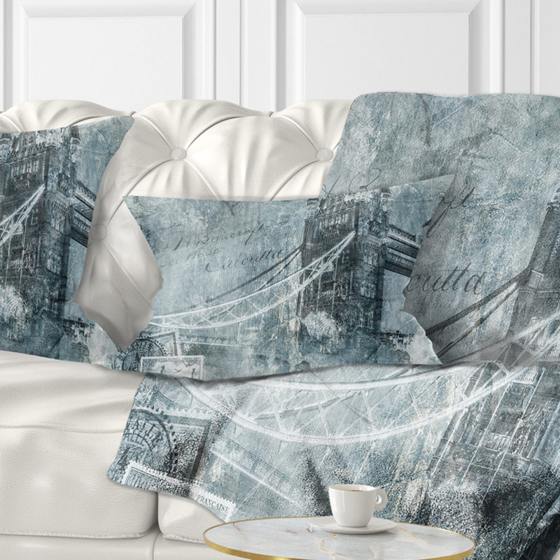 Coussin Tower Bridge London - Cityscape, Rectangulaire, 12 po x 20 po