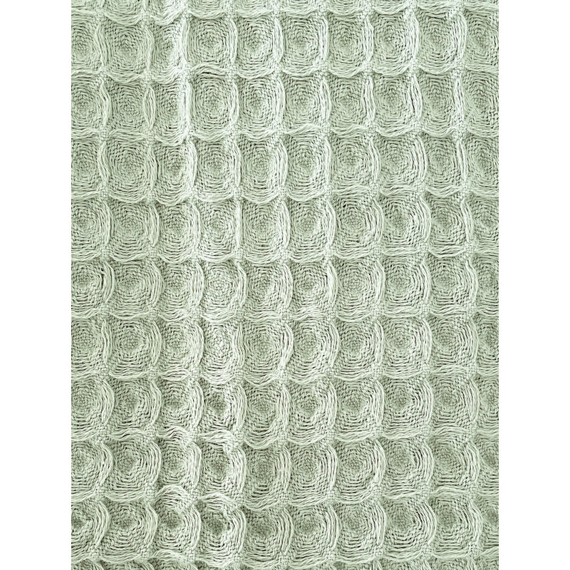 Light Green Turkish Cotton Waffle Bath Towel, Olive Gray