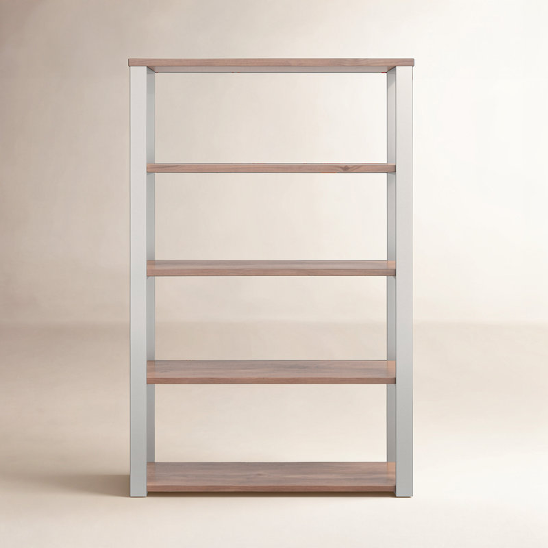 Kenyon Shelving Unit, Silver/Walnut