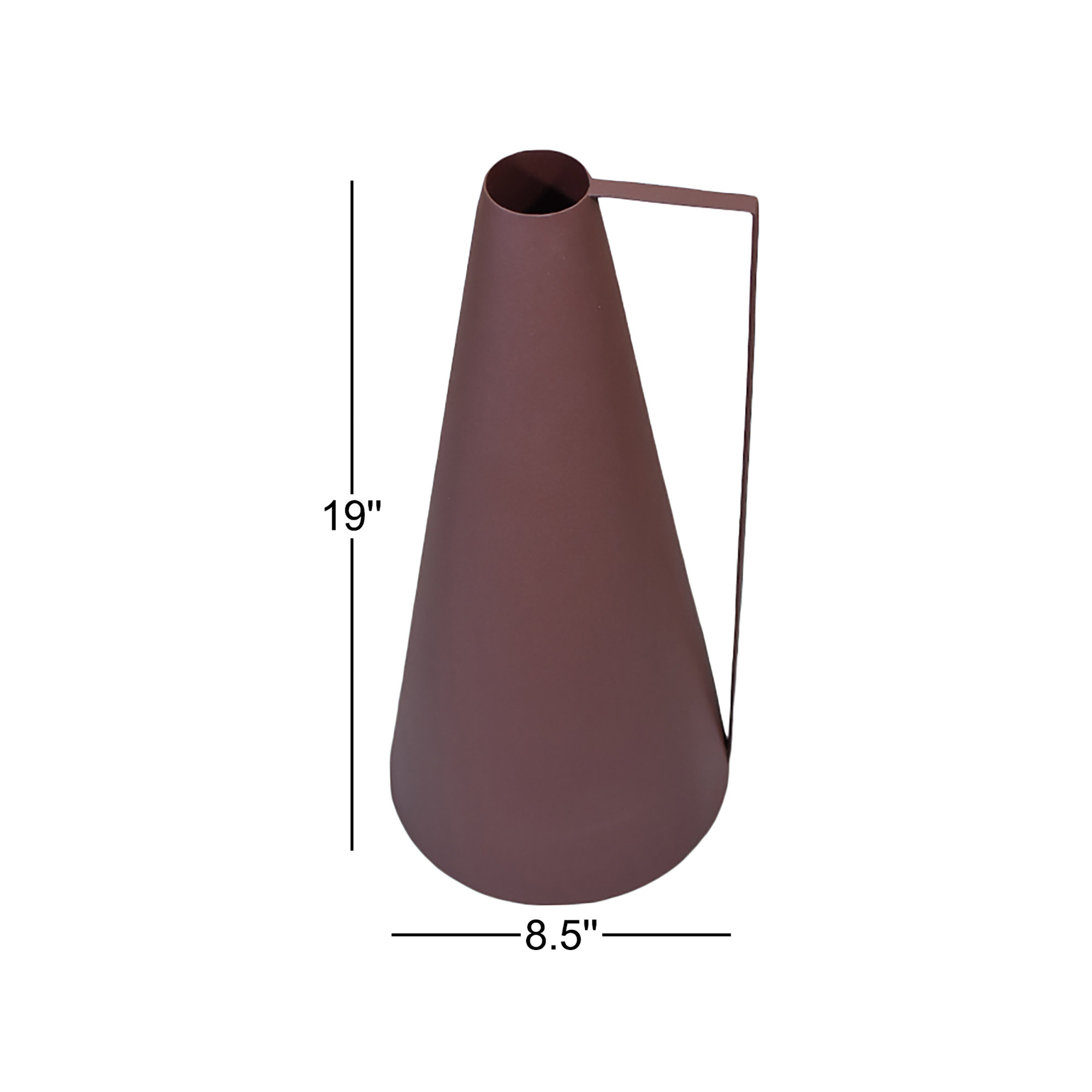 Sanita Handmade Metal Table Vase, Rust, 19" H x 8.5" W x 8.5" D