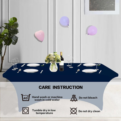  2 Pack Spandex Table Cloth for Rectangular Fitted Events Stretch Table Covers Washable Cover Spandex Tablecloth Protector for Party, Wedding, Cocktail, Banquet, Festival