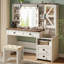 Bureau de coiffeuse avec station de charge, miroir coulissant et lumières-1944378128