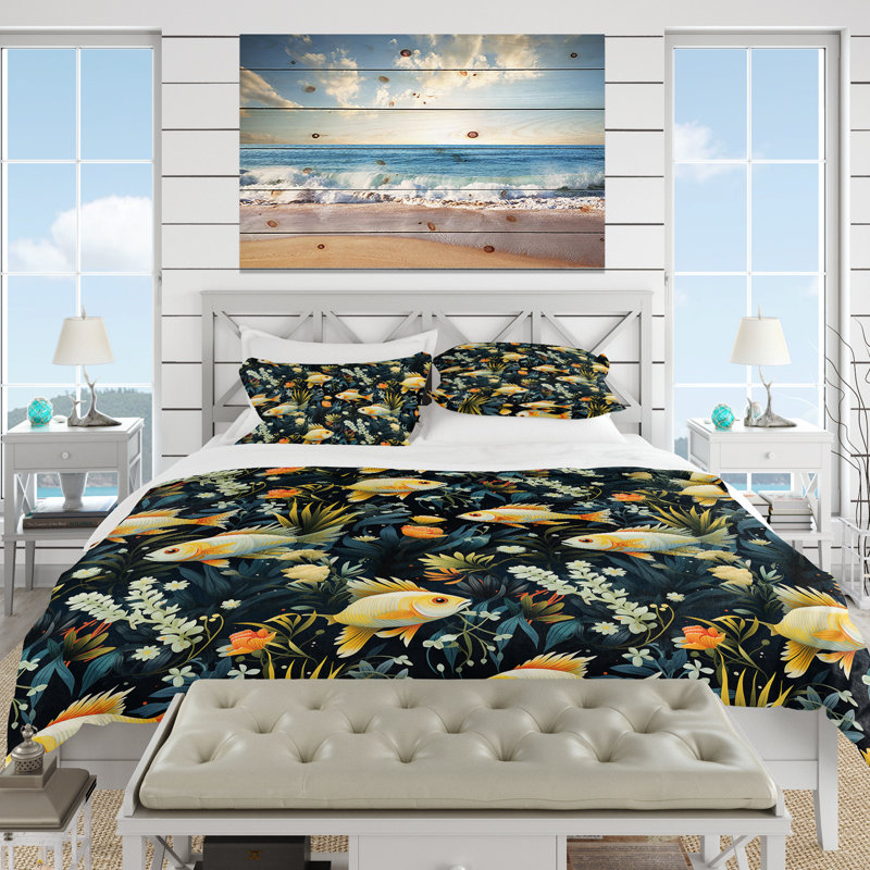 Ensemble de housse de couette Ocean Odyssey, Housse de couette pour grand lit et 2 taies décor