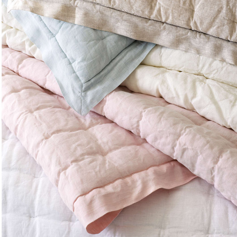 Lush Linen Puff, King Quilt, Ivory