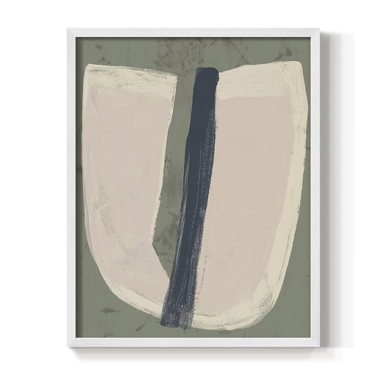 Papier découpé encadré III - bois massif, H 28 po x l 22 po, Cadre simple blanc