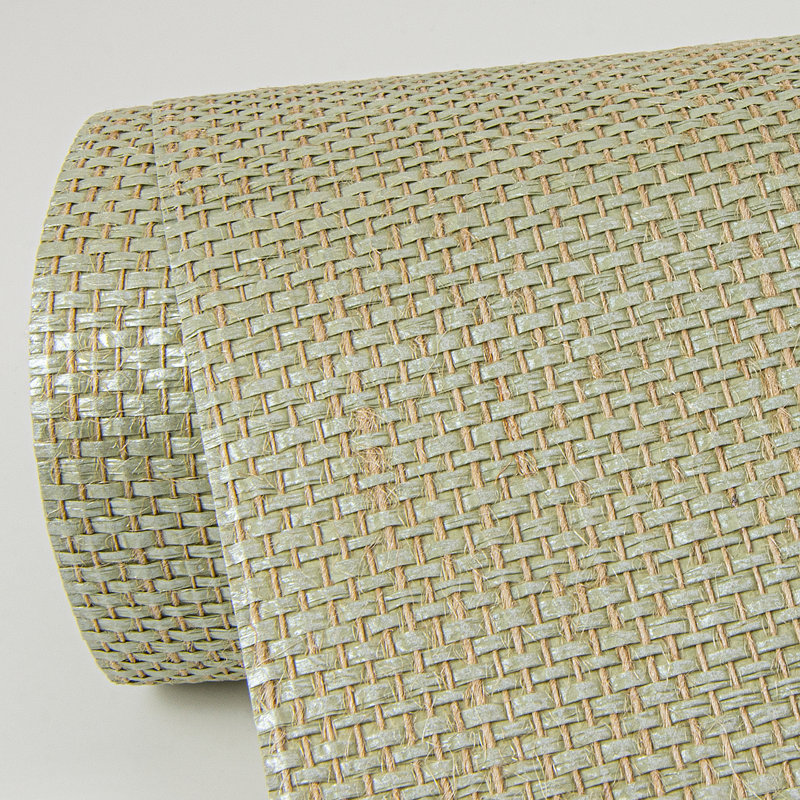 Yanyu Sage Paper Weave Grasscloth Wallpaper, Sage