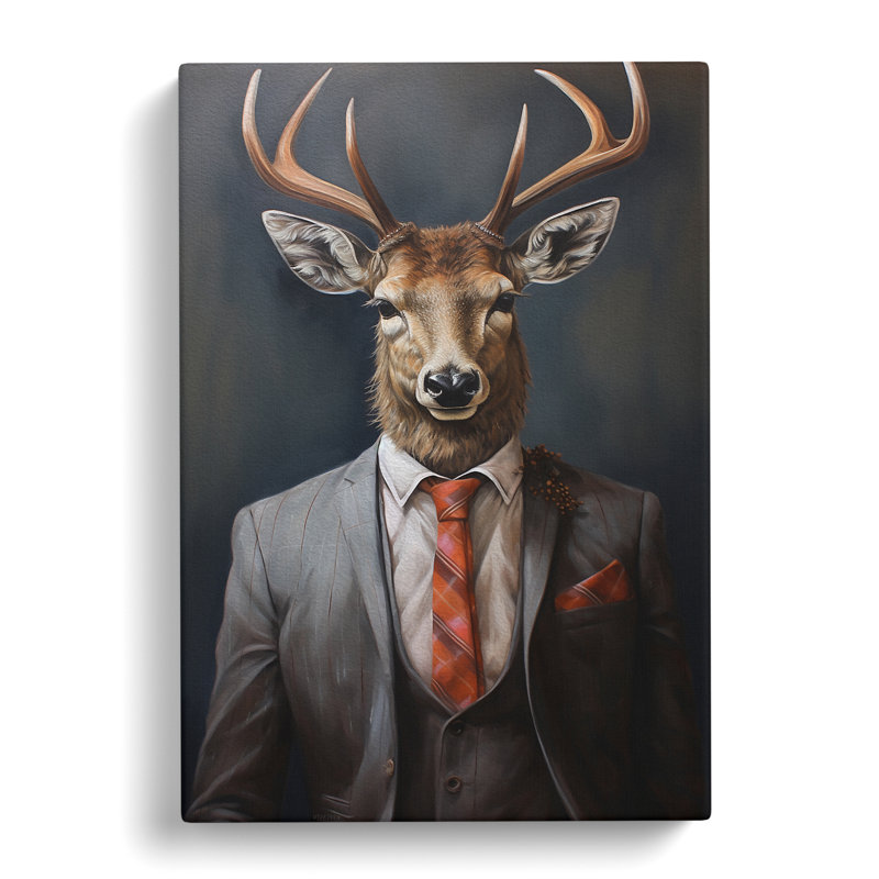Stag In A Suit No.2 - Print, 60cm H x 40cm W x 3cm D