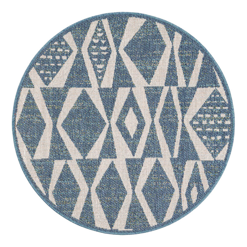 Geometric Indoor / Outdoor Rug, Round 4'1"