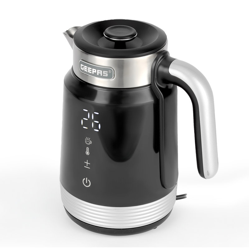 GEEPAS Digital Electric Kettle 1.7L Wifi Tuya Smart App Control Alexa Google Voice Compatible 2200W, Black