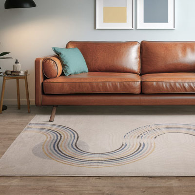 Deran Flow Beige Area Rug