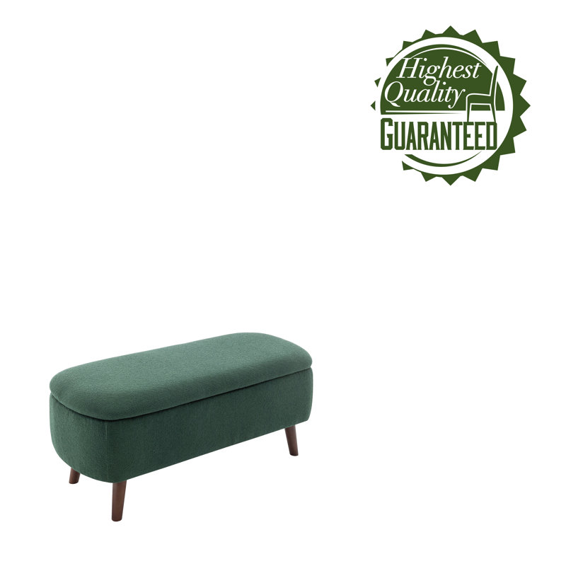Banc de rangement en tissu Caralina, Vert