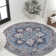 Huddleston Ornate Large Medallion Machine-Washable Blue/Beige Rug
