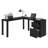 L-Shaped Desk, Black Finish
