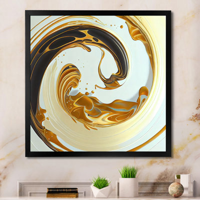 Mouvement blanc et or I - peinture sur toile