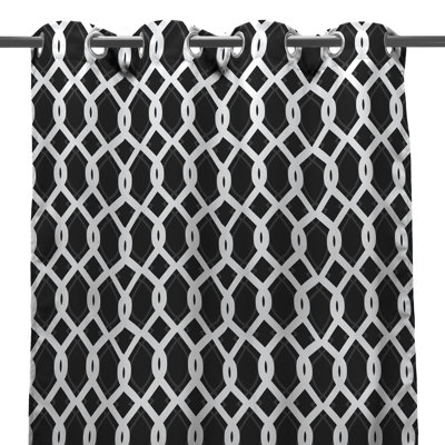 Stripe 54" x 96" Grommet Semi-Sheer Outdoor Curtain Panel