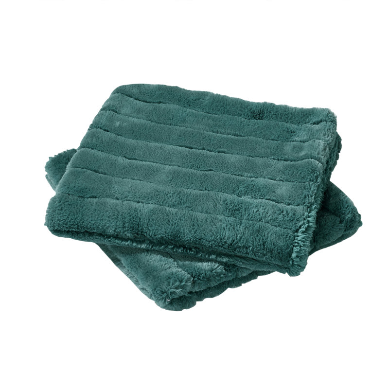 Housse de coussin en polyester Super Mink, Noir sarcelle