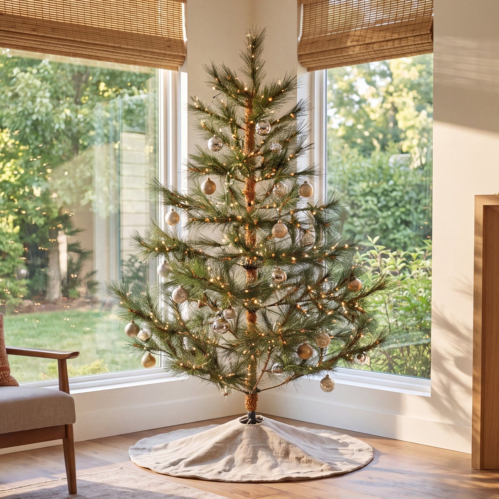 Pre-Lit Pine Christmas Tree, 5'