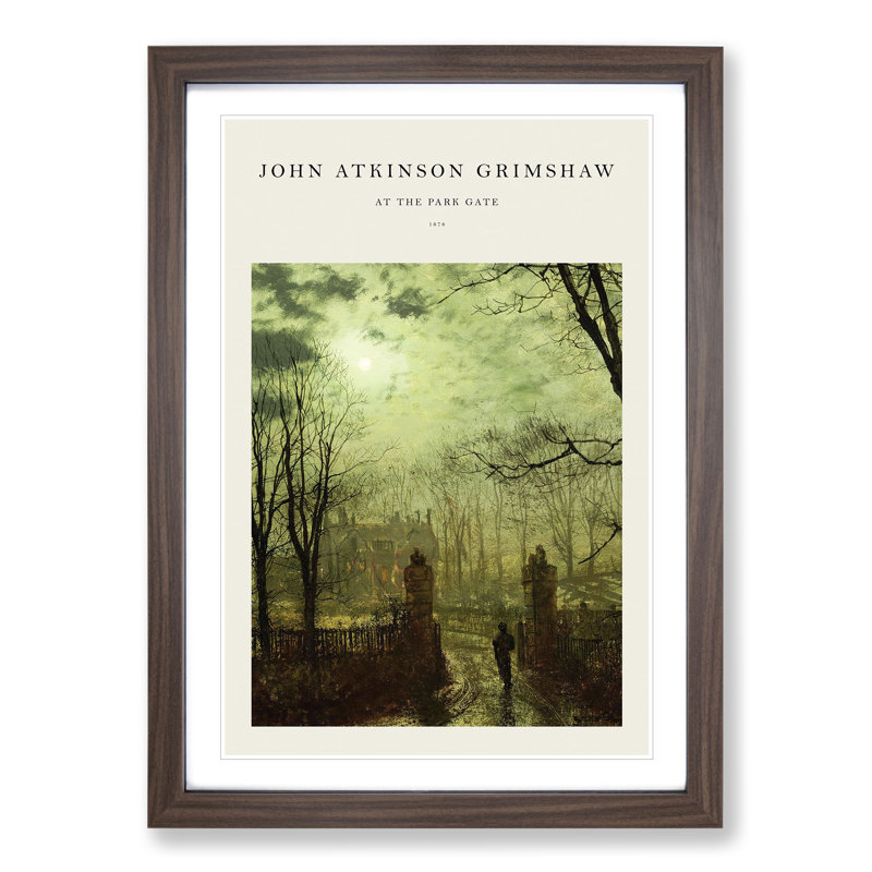 At the Park Gate by John Atkinson Grimshaw - Picture Frame Graphic Art, Walnut Framed, 65cm H x 48cm W x 2cm D