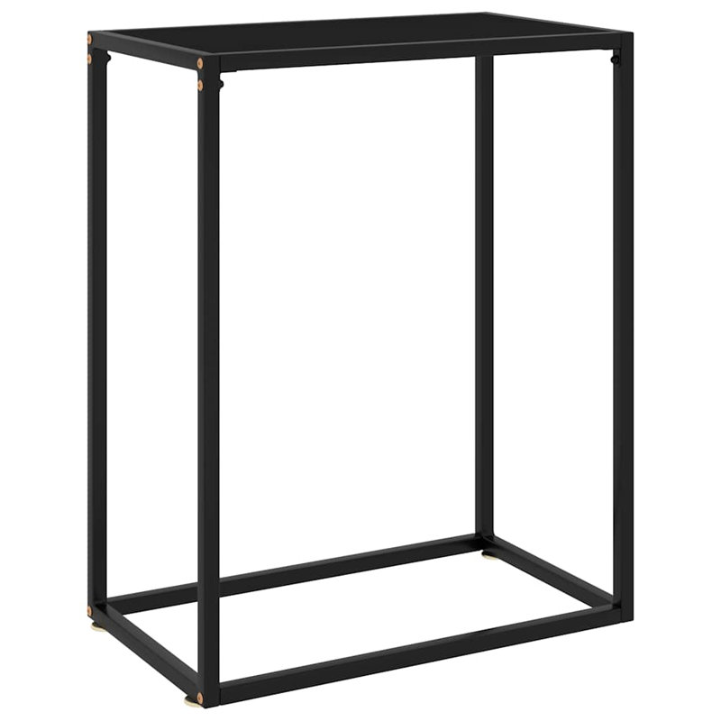 Console en verre trempé, Noir, H 29,53 po x l 39,37 po x P 13,78 po