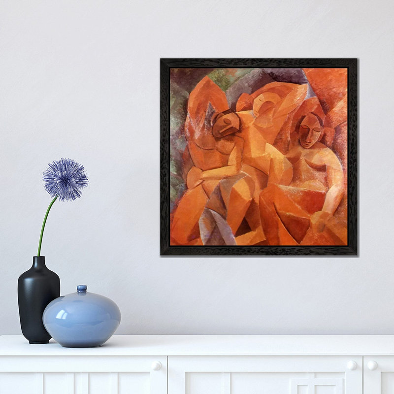 Three Women by Pablo Picasso - Wrapped Canvas Painting, 45.72 cm H x 45.72 cm W, Black Framed