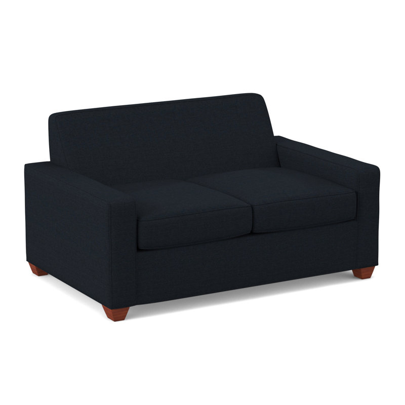 Avery 56" Square Arm Loveseat, Antic Navy, BM Cherry