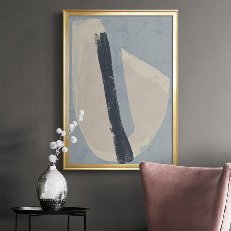 Toile encadrée de qualité supérieure «Paper Slice II» - prête à être accrochée, H 42,5 po x l 30,5 po x P 1 po, Cadre doré