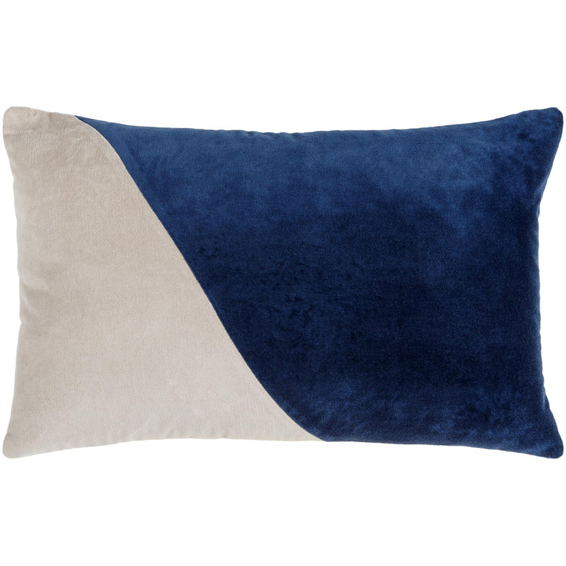 Oreiller en coton Denny, Duvet, Bleu marine