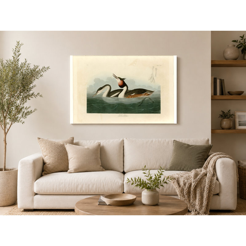 Crèze grèbe, plaque CCDXCII (1838) - art mural sur toile paysage, 14" W x 11" H
