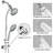 Dual Head Shower - Stainless Steel Slide Bar, 7 Spray Patterns, Wall Mounted, 1.8 Gpm Flow, 1/2" Connection System , Abs