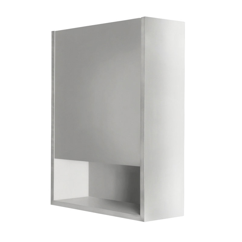 Kubista Surface Mount Framed 1 Door Medicine Cabinet with 2 Adjustable Shelves, Left Hinge, Gloss Ardesia