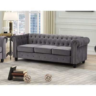 BestMasterFurniture YS001 Grey (Velvet) Sofa