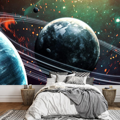 Saturn, anneau, galaxie, galaxie, espace, astronomie, fantaisie, science-fiction, décoration murale, papier peint