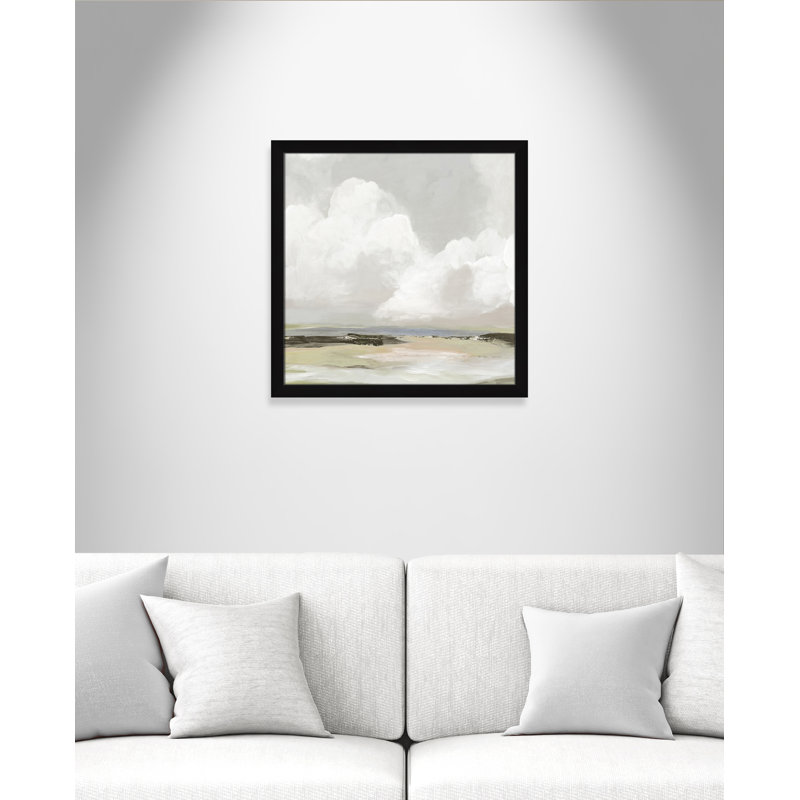 Weatherhill Soft Clouds - Picture Frame Painting Print, 24.5" H x 24.5" W x 1.12" D, Black Framed
