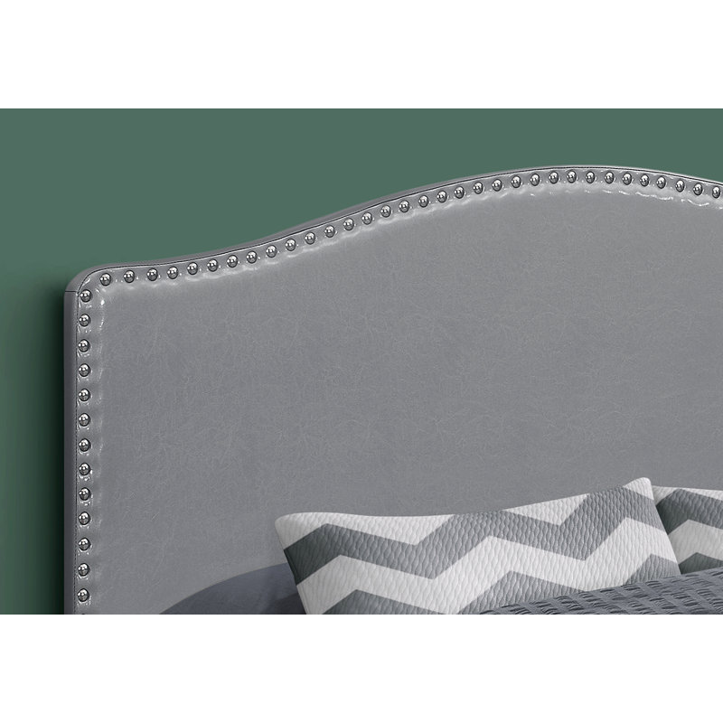 Bed, Headboard Only, Bedroom, Upholstered, Gray, Queen