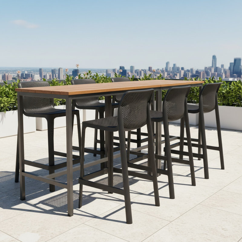 Tabouret de bar d'extérieur 30 po Attic, Gris foncé
