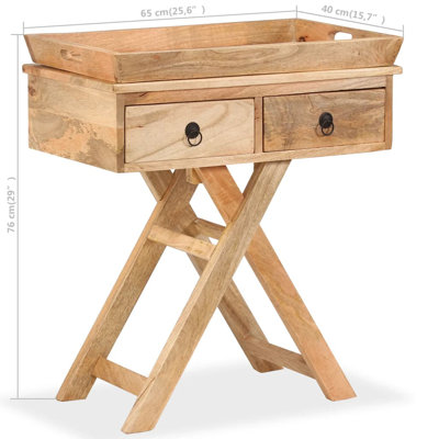 Gisselle Solid Wood Tray Top End Table