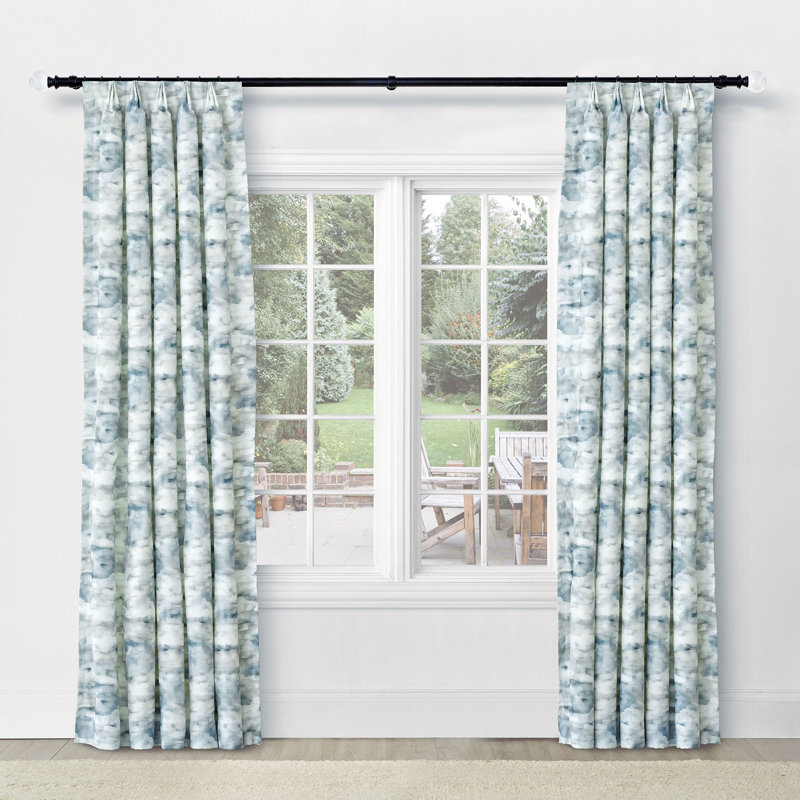Solstice Printed Curtain Panel In Spa, Blue/Gray, 40" W x 120" L