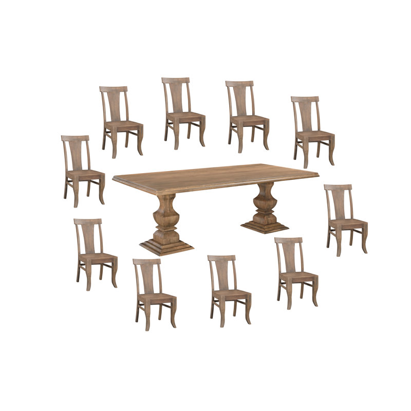 Ensemble de salle à manger Josiane, 11 pièces: table, 10 chaises, 96" L x 42" W