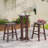 29" Patio Bar Stool Set Of 2 With Curved Seat & Footrests For Backyard Outdoor-530410363