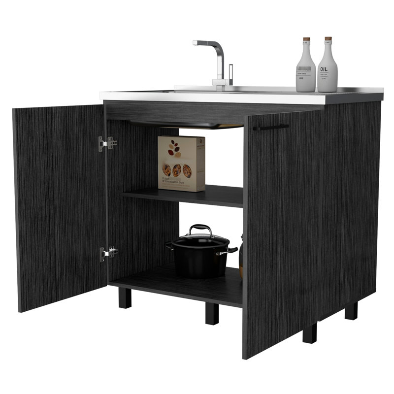 Oak Utility Sink Cabinet - Construction With 2 Doors Kitchen And In