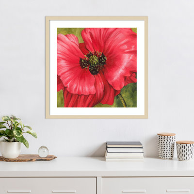 «Vivid Poppy II» par Grace Popp, impression sur bois encadrée
