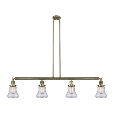 Bellmont - 4 Light - 51 inch - Antique Brass - Stem Hung - Adjustable Island Light