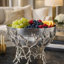 Bol décoratif martelé Elsie, base en nickel, aluminium argenté 11 pouces