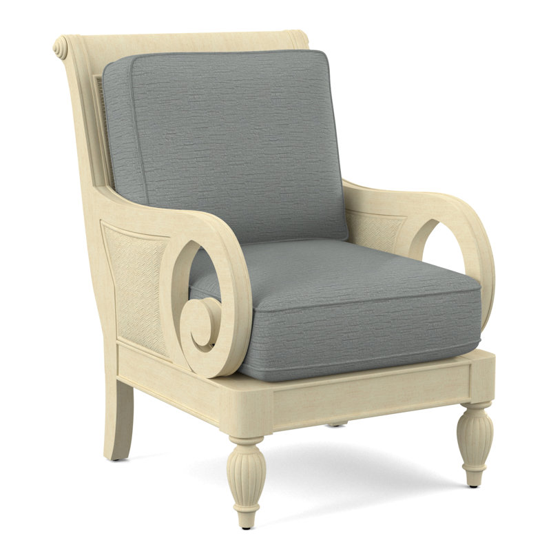 Grand View 71.12Cm Wide Armchair, Bisque Finish, White Performance Fabric; 0851-94