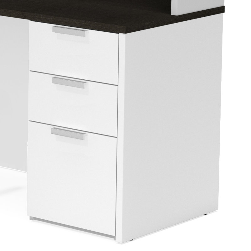 Glidden L-Shaped Executive Desk, White